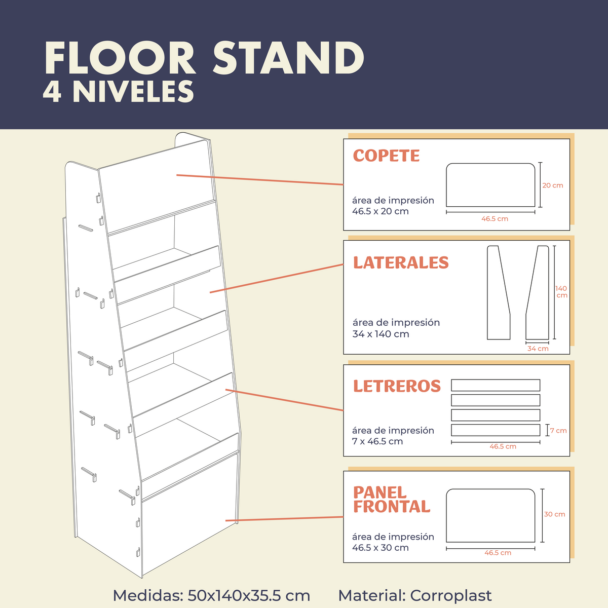 Floor Stand - 4 Niveles