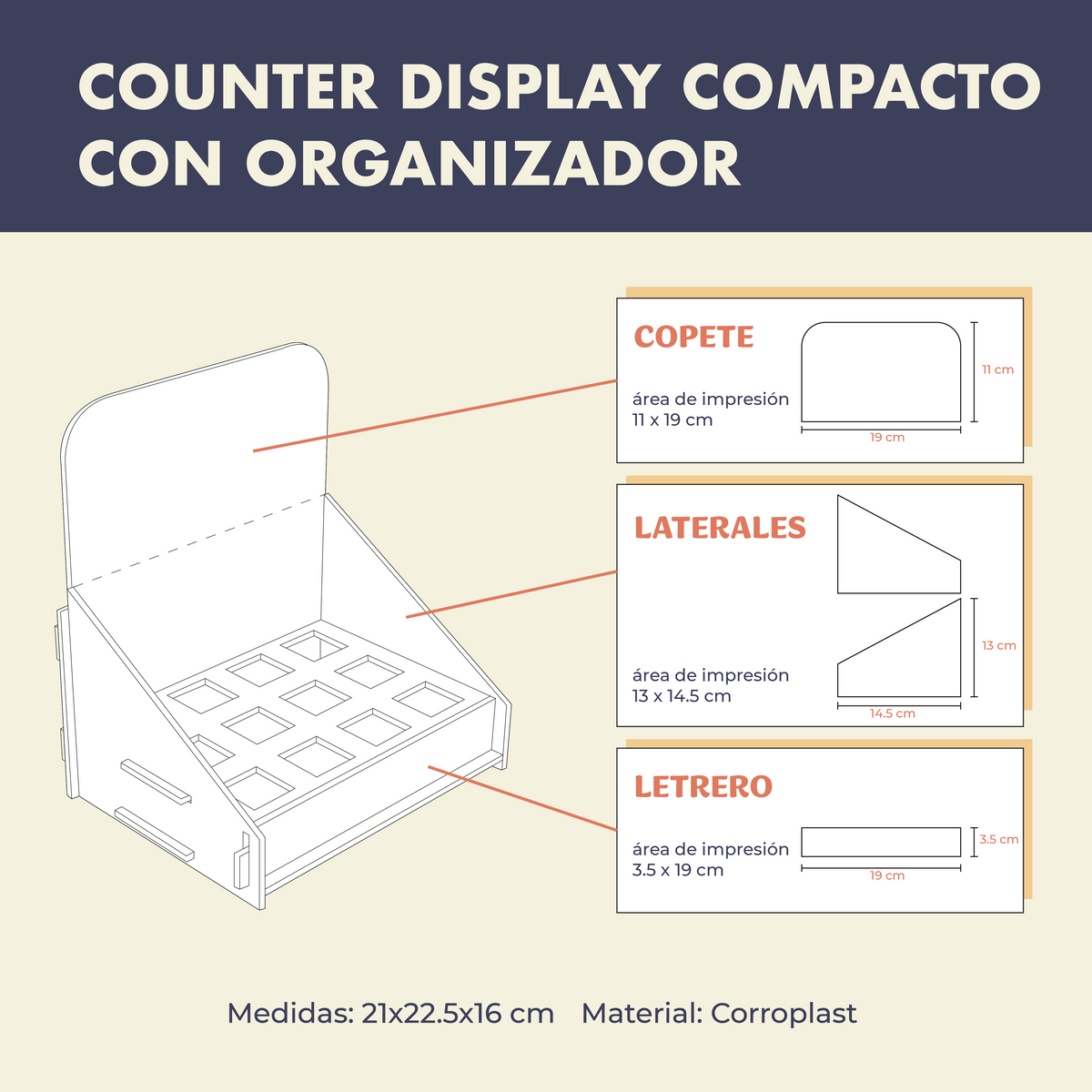 Counter Display Compacto con Organizador