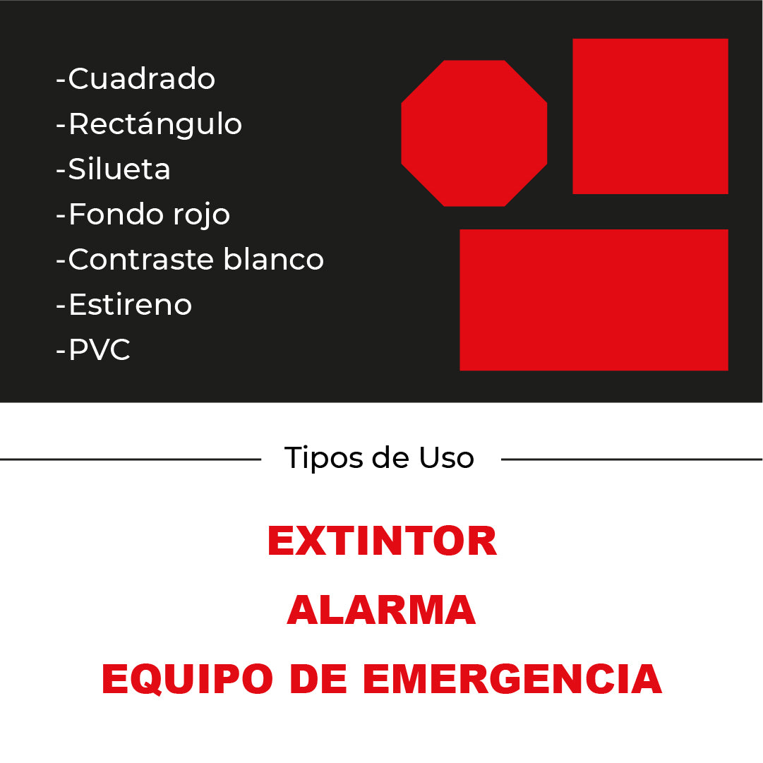 Señalética Fondo Rojo