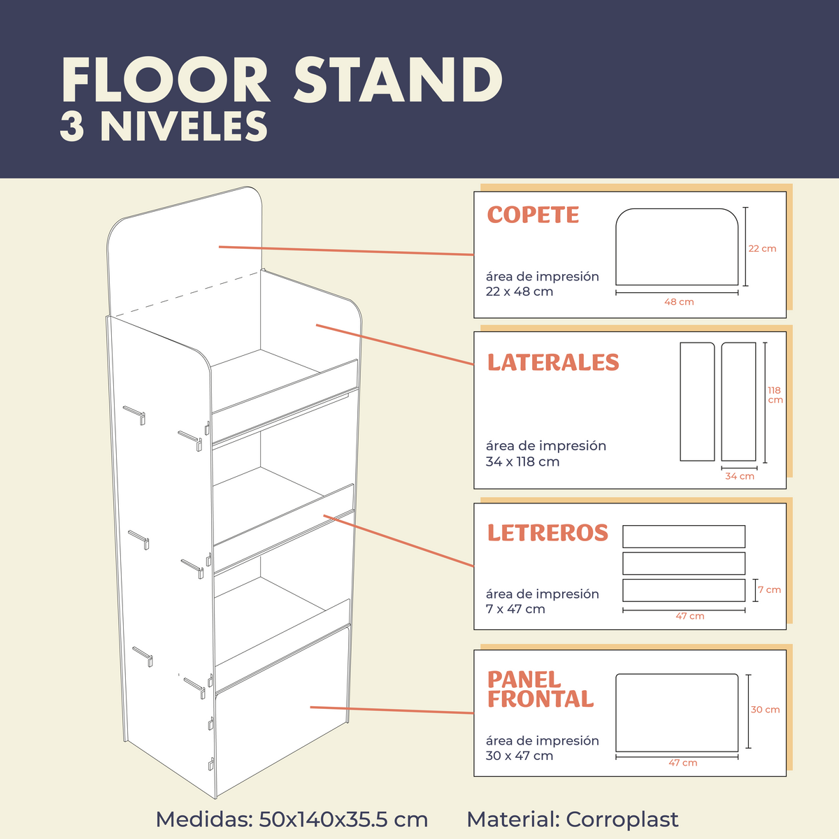 Floor Stand - 3 Niveles