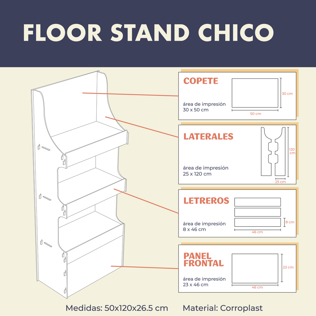 Floor Stand Chico - 3 Niveles
