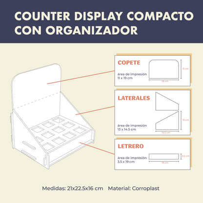 Counter Display Compacto con Organizador